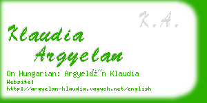 klaudia argyelan business card